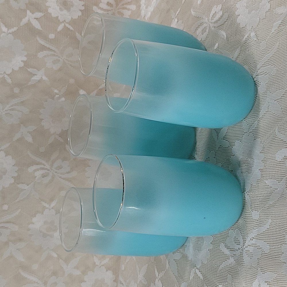 Blendo Turquiose Frosted Ombre Glasses  Set Of 5